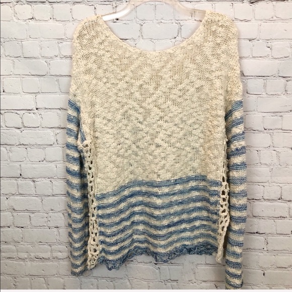 FREE PEOPLE / stripped crochet knit pullover - Picture 5 of 6